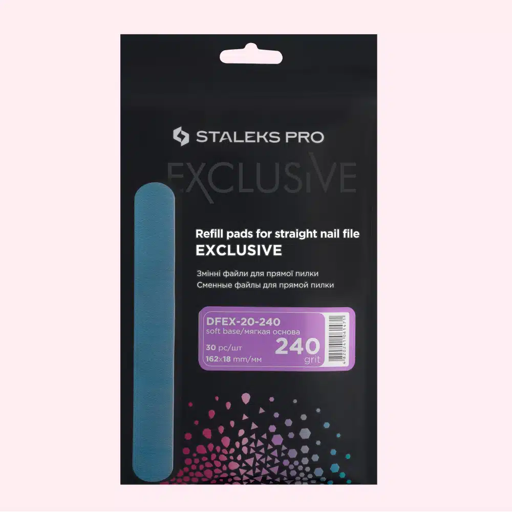 Exclusive 20 vervangbare vijlen soft base 240 grit 30st. Exclusive 20 vervangbare vijlen soft base 240 grit 30st.