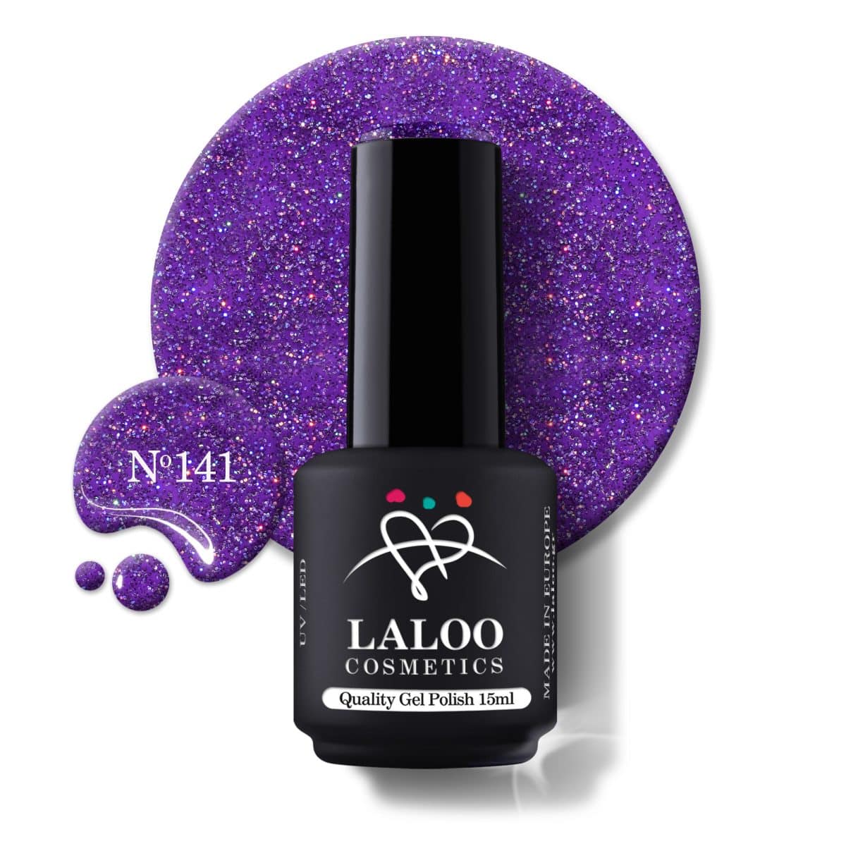 Laloo Gelpolish Purple Holo Glitter No.141 - 15ml Laloo Gelpolish Purple Holo Glitter No.141 - 15ml