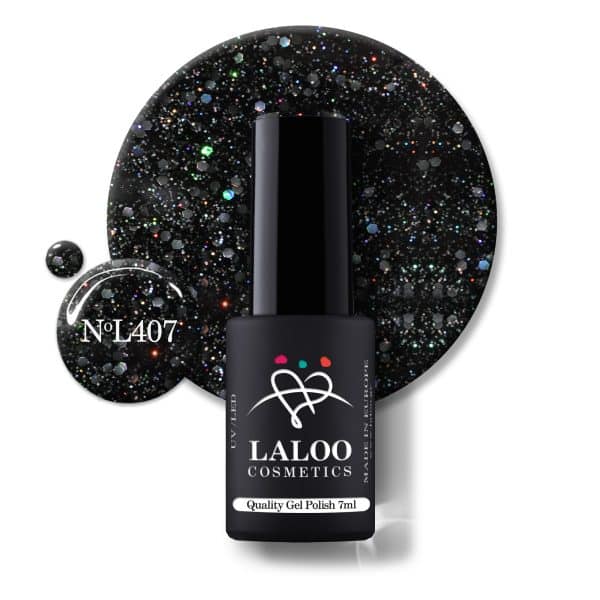Gelpolish Black Holo Glitter no.407 - 7ml