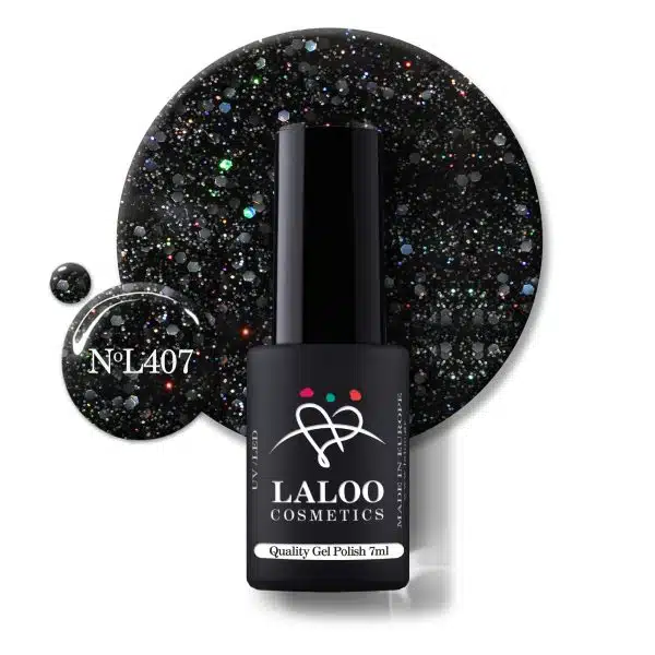 Gelpolish Black Holo Glitter no.407 - 7ml