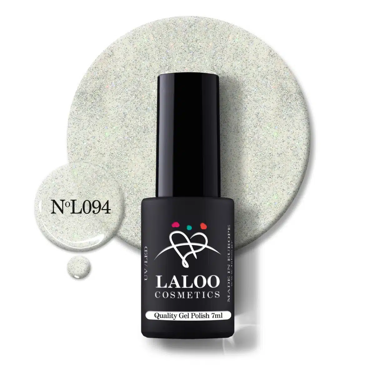 Laloo Gelpolish Silver Holo Glitter no.94 - 7ml