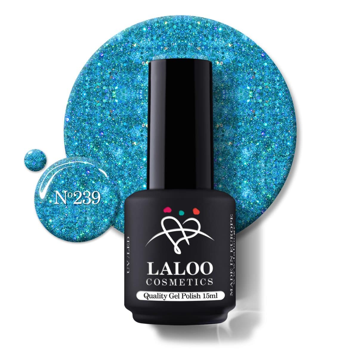 Gelpolish Turquoise Glitter no.239 - 15ml