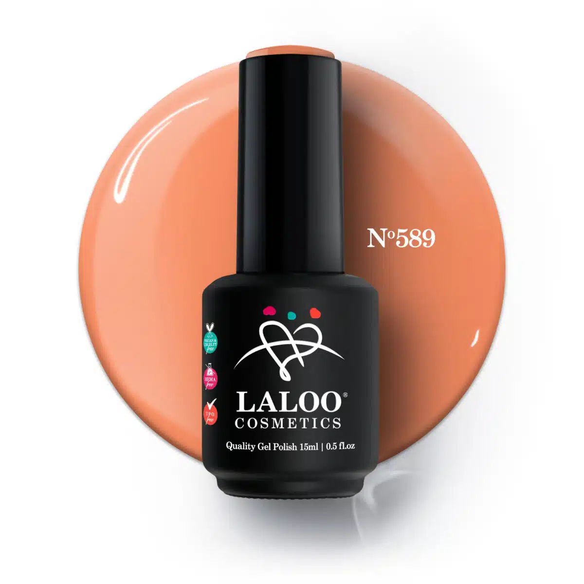 Laloo Gelpolish Peachy Bounce No.589 - 15ml Laloo Gelpolish Peachy Bounce No.589 - 15ml