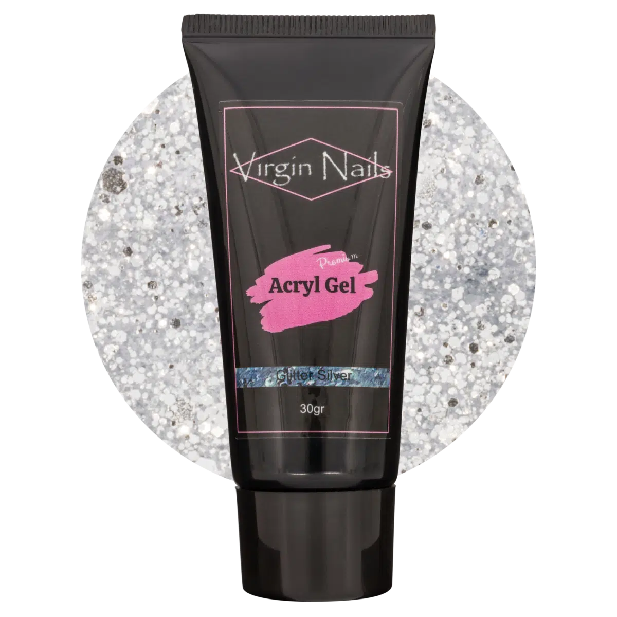Virgin Nails Acryl Gel Premium "Glitter Silver" 30gr