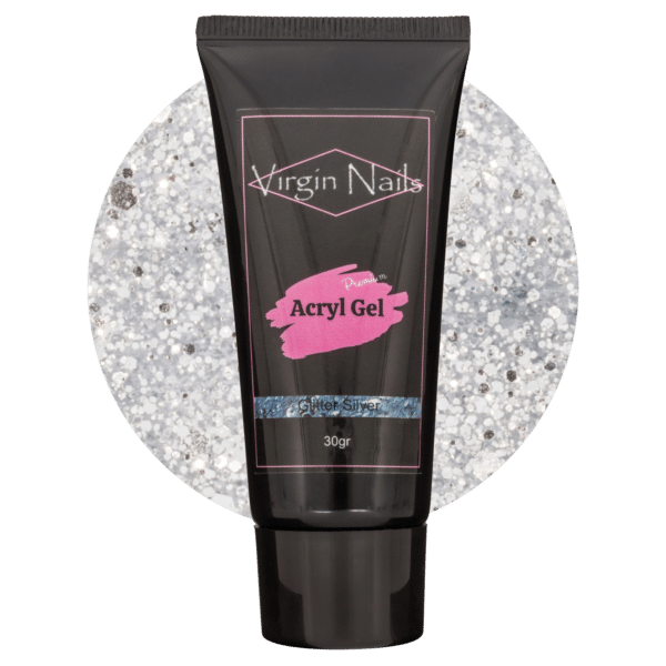Virgin Nails Acryl Gel Premium "Glitter Silver" 30gr