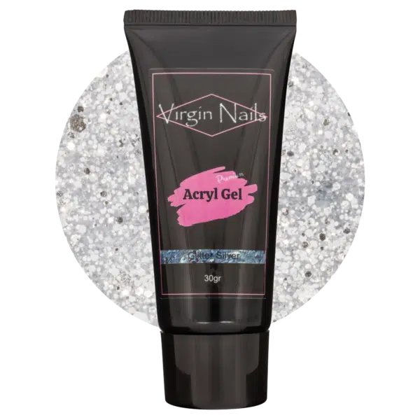 Virgin Nails Acryl Gel Premium "Glitter Silver" 30gr
