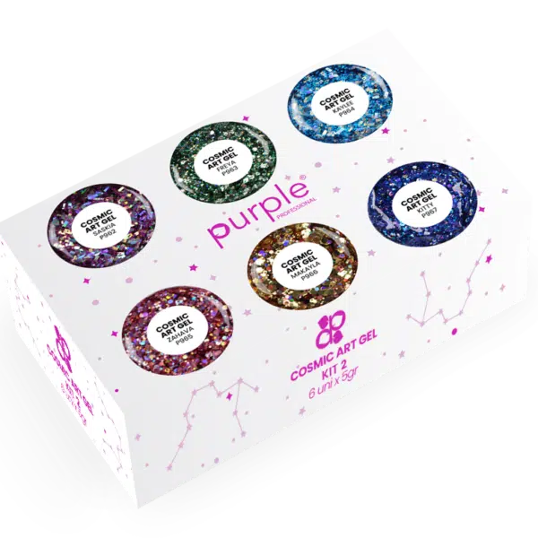 Purple Professional Cosmic Art Gel - Kit 2