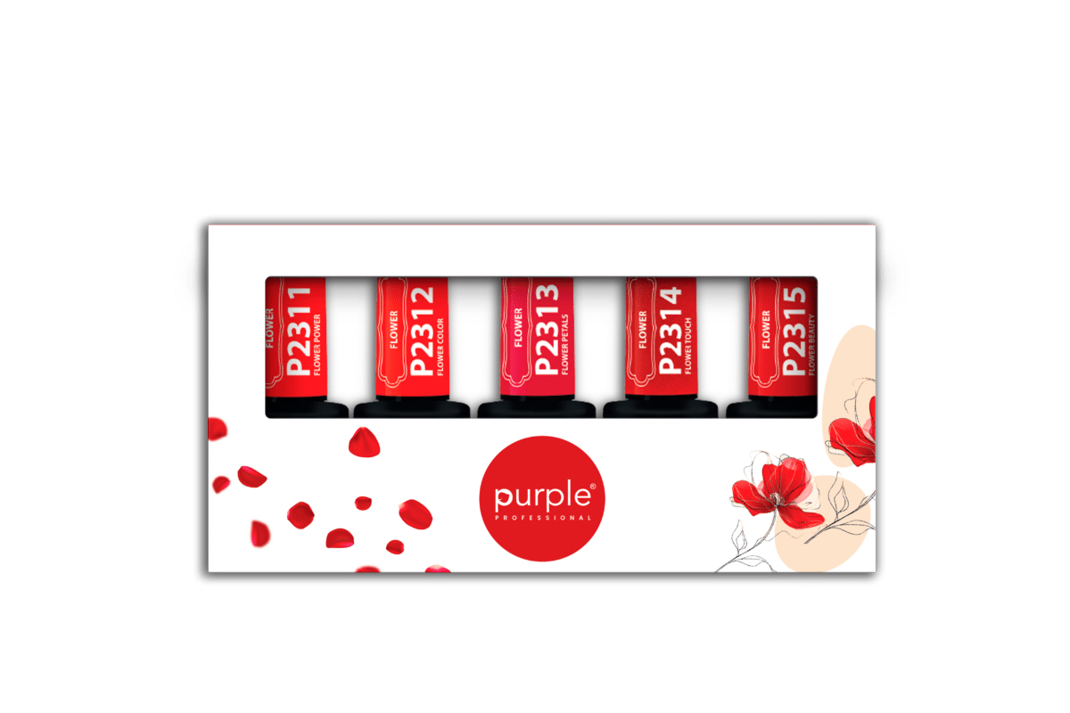 Purple Professional Gel Polish Flower Collection Kit