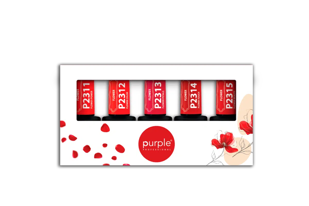 Purple Professional Gel Polish Flower Collection Kit