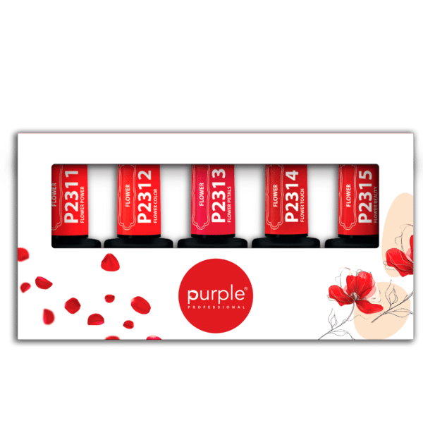 Purple Professional Gel Polish Flower Collection Kit