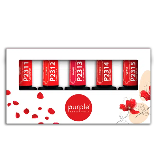 Purple Professional Gel Polish Flower Collection Kit