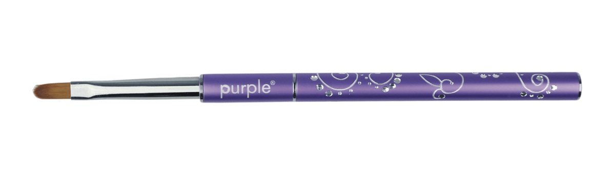 Purple Professional Nylon Gel Brush #4 Oval (metalen handle) (P568)