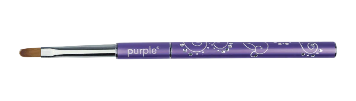 Purple Professional Nylon Gel Brush #4 Oval (metalen handle) (P568)