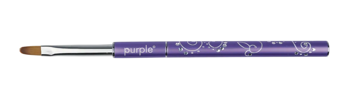 Purple Professional Nylon Gel Brush #6 Oval (metalen handle) (P569)