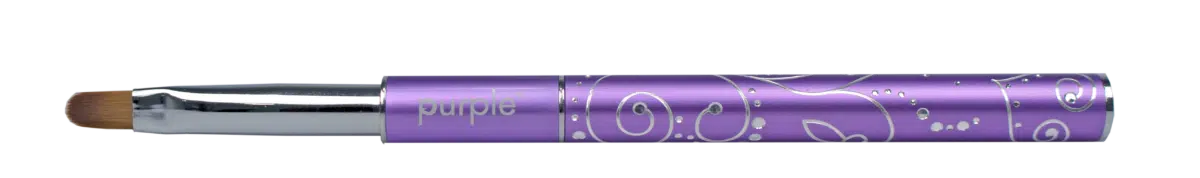 Purple Professional Nylon Oval Gel & Acrygel Brush #8 (metalen handle) (P577)