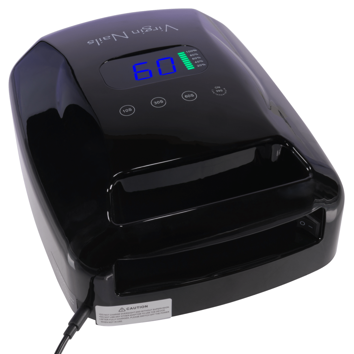 Virgin Nails Draadloze UV/LED Lamp zwart (met duimsteun)