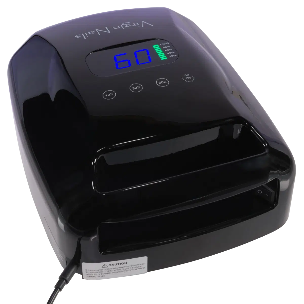 Virgin Nails Draadloze UV/LED Lamp zwart (met duimsteun)