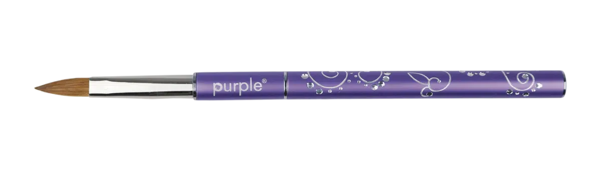 Purple Professional Acrylic 75% Kolinsky Brush #8 Oval (metalen handle)