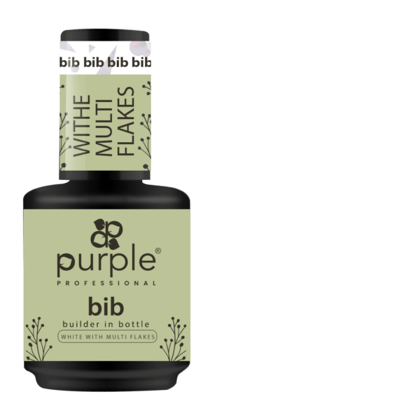 Purple Professional BIB Builder In Bottle - White Multi Flakes 15ml