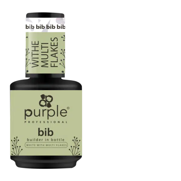 Purple Professional BIB Builder In Bottle - White Multi Flakes 15ml