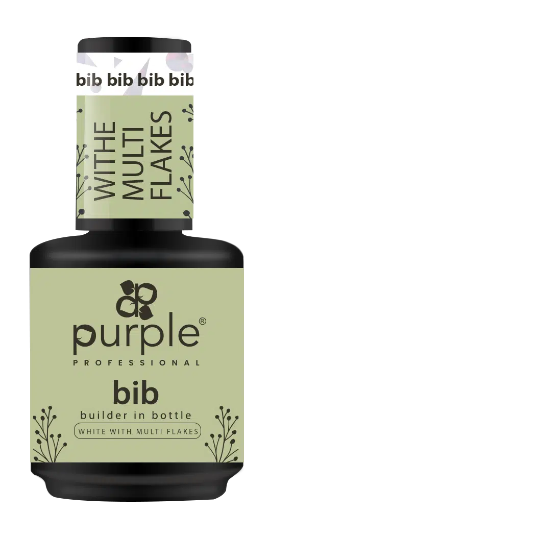 Purple Professional BIB Builder In Bottle - White Multi Flakes 15ml Purple Professional BIB Builder In Bottle - White Multi Flakes 15ml