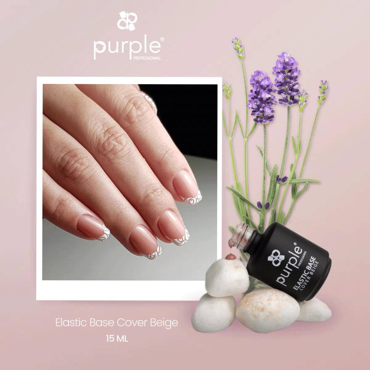 Purple Professional Elastic Base "Cover Beige" 15ml