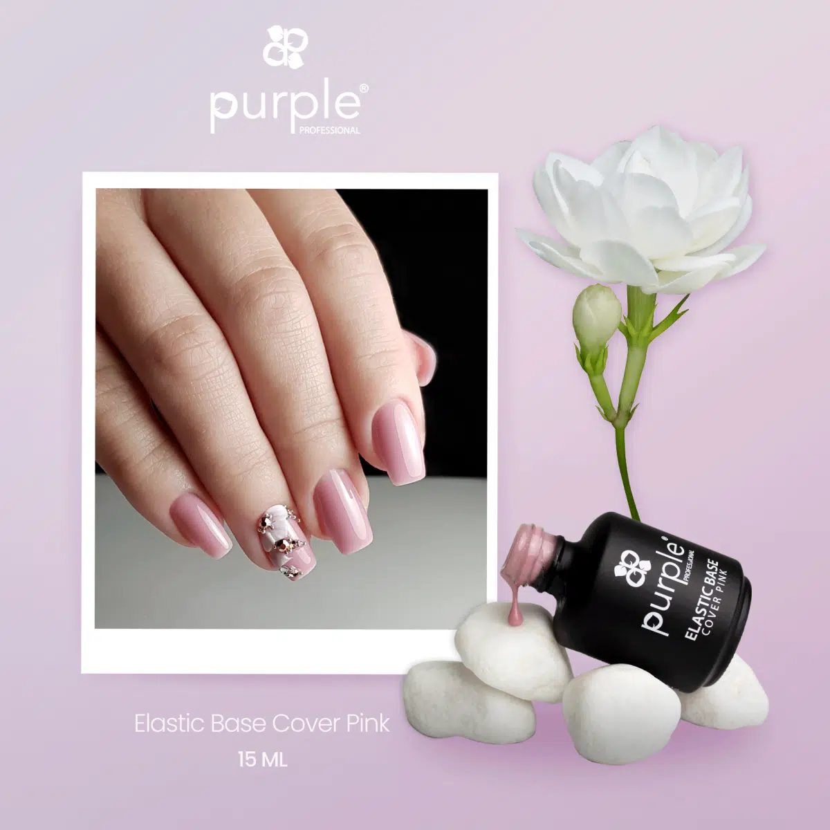 Purple Professional Elastic Base "Cover Pink" 15ml