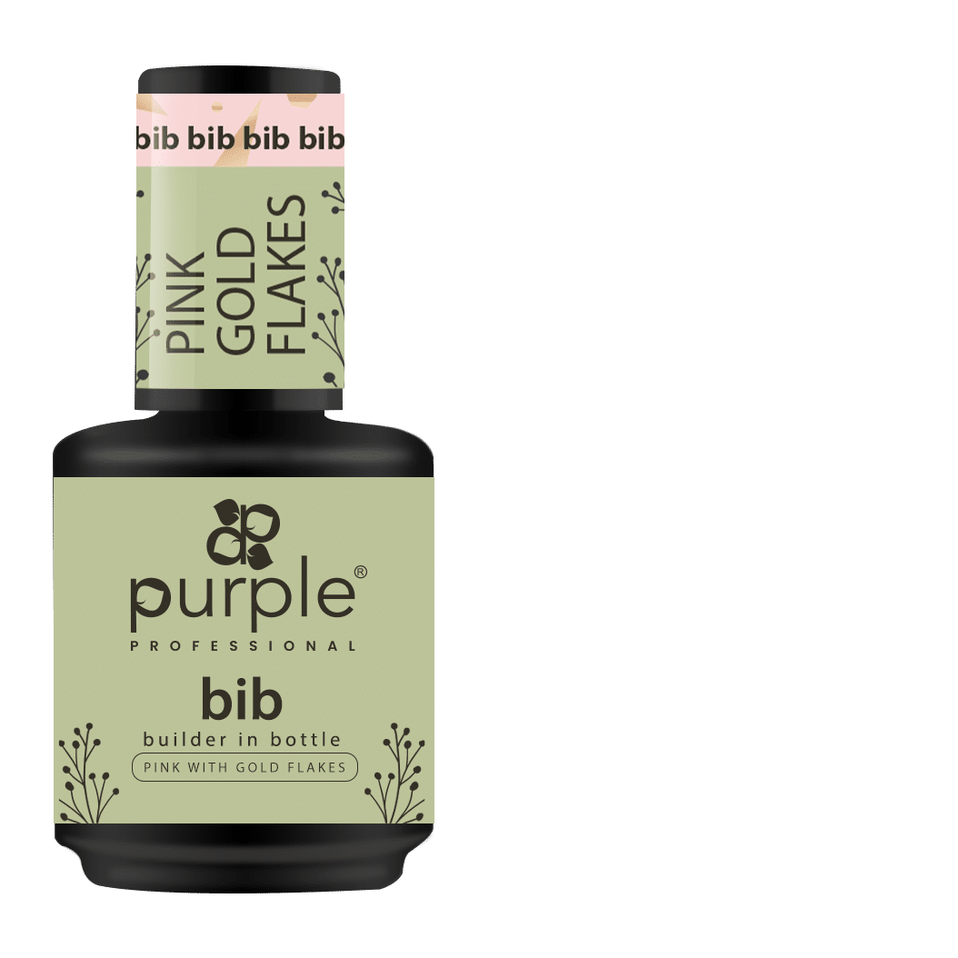 Purple Professional BIB Builder In Bottle - Pink Gold Flakes 15ml Purple Professional BIB Builder In Bottle - Pink Gold Flakes 15ml