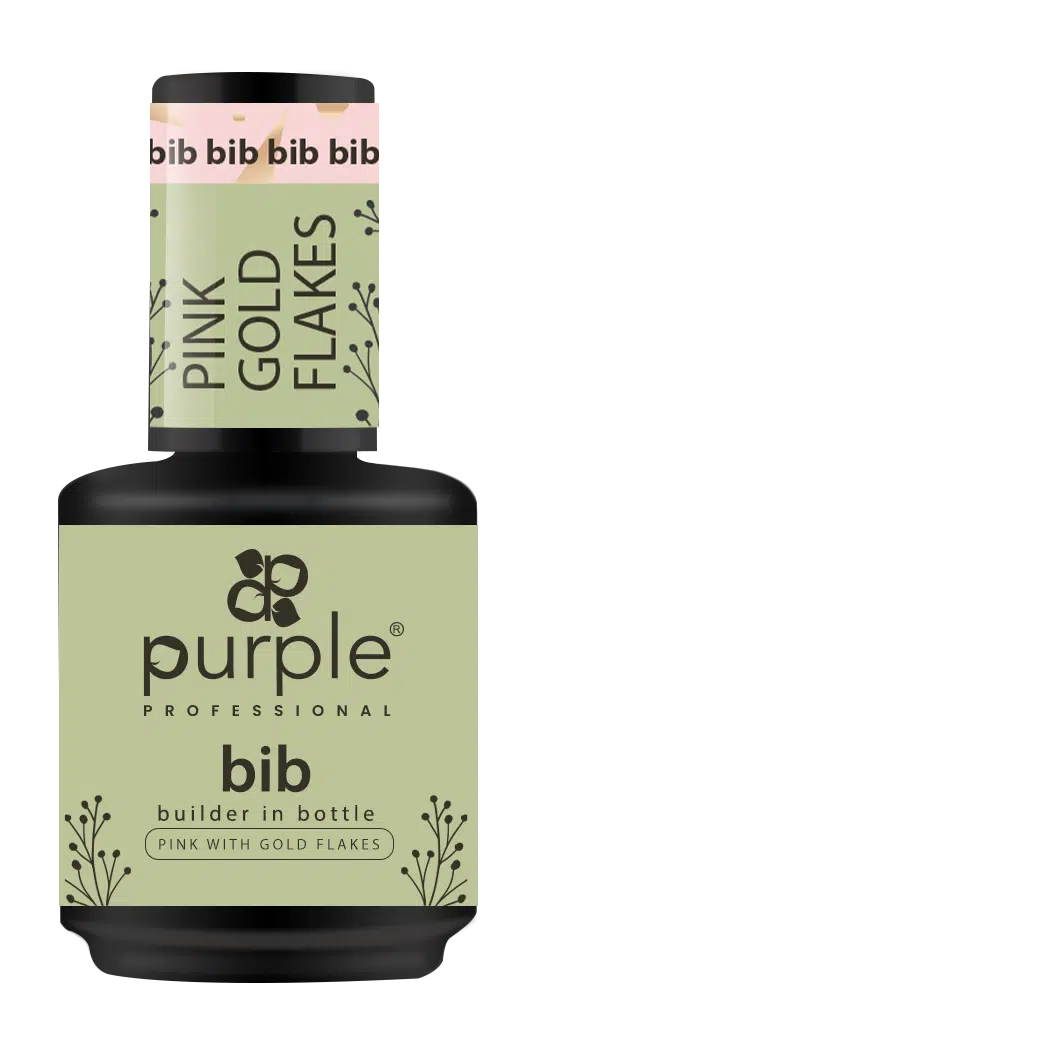 Purple Professional BIB Builder In Bottle - Pink Gold Flakes 15ml Purple Professional BIB Builder In Bottle - Pink Gold Flakes 15ml