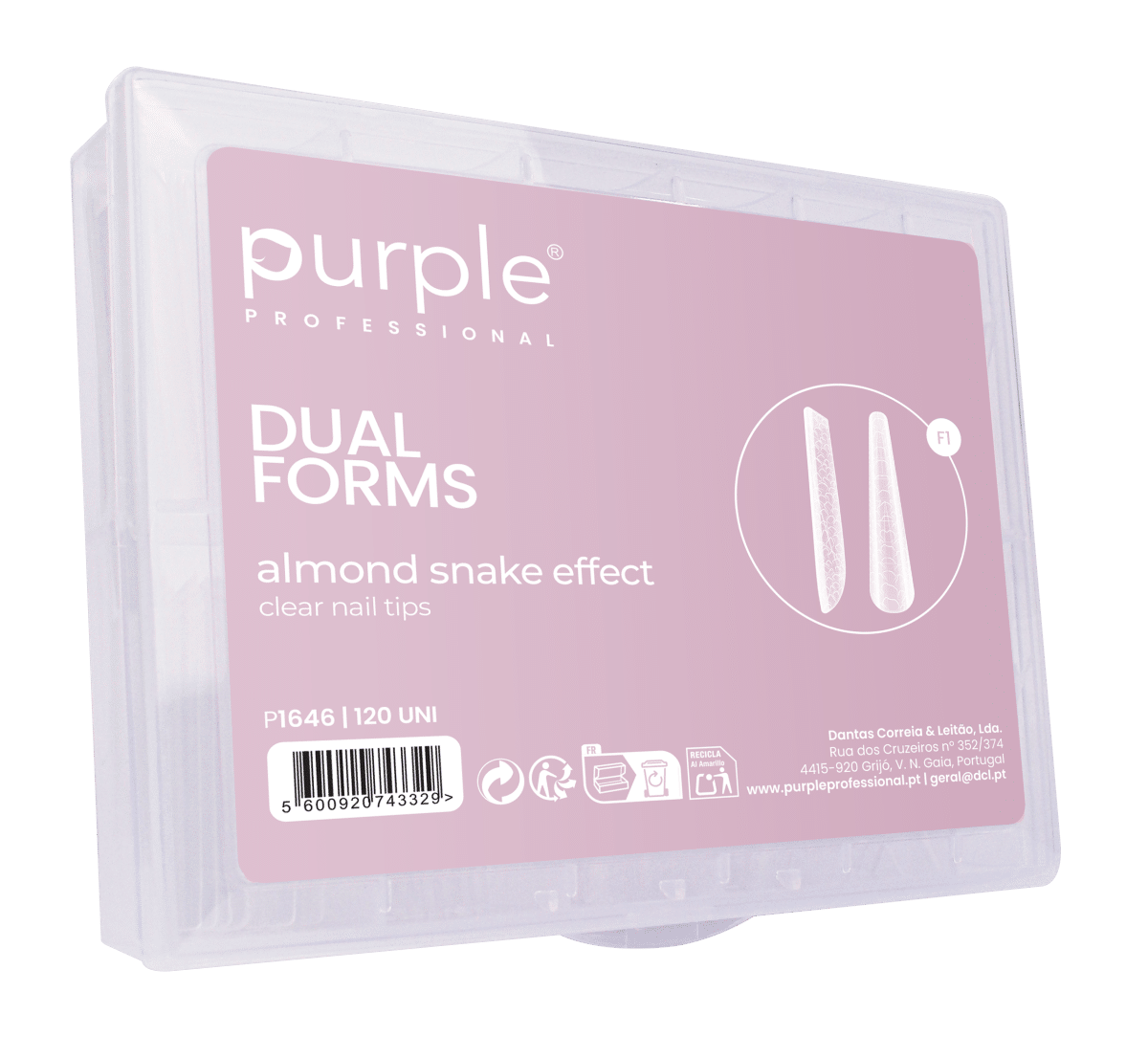 Purple Professional Dual Forms Almond Snake Effect 120st. (P1646) Purple Professional Dual Forms Almond Snake Effect 120st. (P1646)