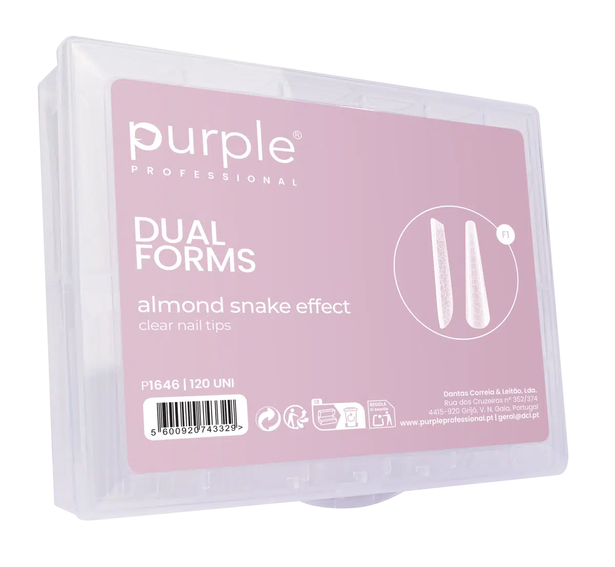 Purple Professional Dual Forms Almond Snake Effect 120st. (P1646)