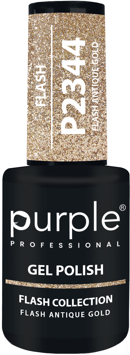 Purple Professional Gel Polish Flash Antique Gold 10ml (P2344) Purple Professional Gel Polish Flash Antique Gold 10ml (P2344)