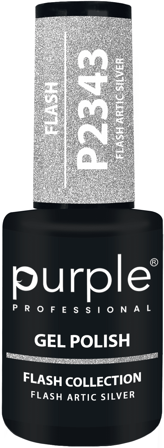 Purple Professional Gel Polish Flash Artic Silver 10ml (P2343) Purple Professional Gel Polish Flash Artic Silver 10ml (P2343)
