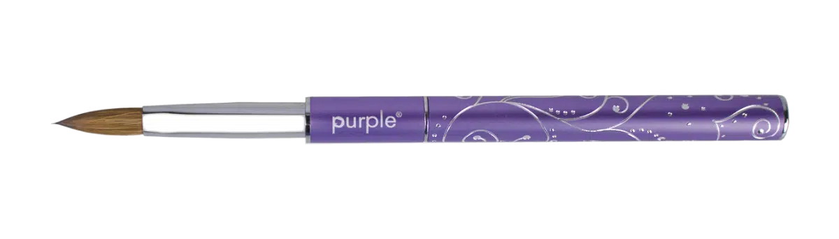 Purple Professional Oval Acrylic Brush 100% Kolinsky #8 ( metalen handle) (P1532)