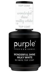 Purple Professional Wonderful Shine Milky White No Wipe Top Coat 15ml (P464)