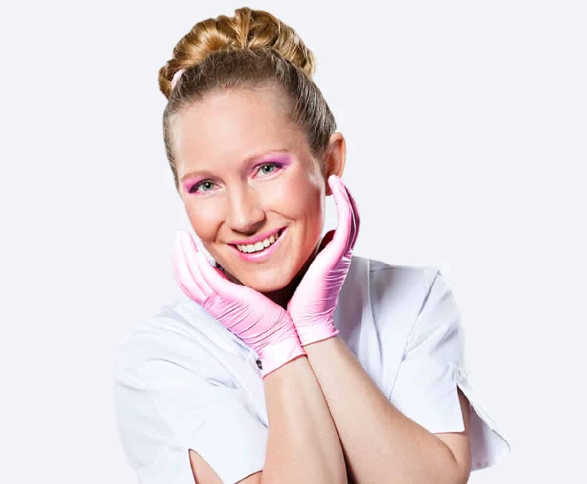 Handschoenen Soft Nitril Glamour Roze - Maat S