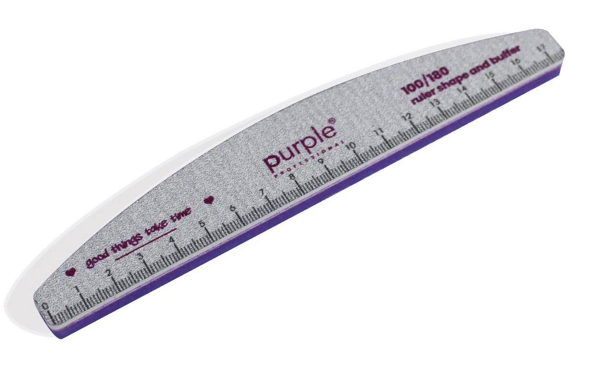 Purple Professional Dual Nail File Moon With Ruler 100/180 (P3093)