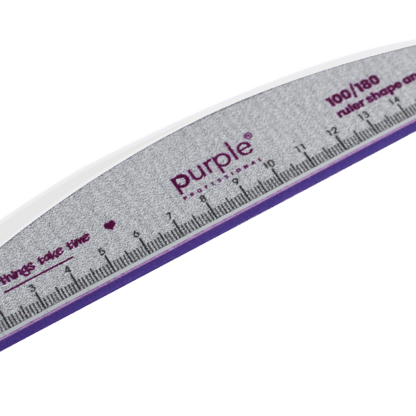 Purple Professional Dual Nail File Moon With Ruler 100/180 (P3093)