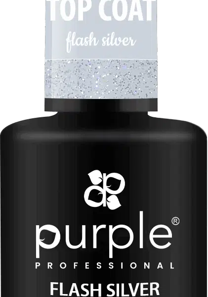 Purple Professional Flash Silver No Wipe Top Coat 15ml