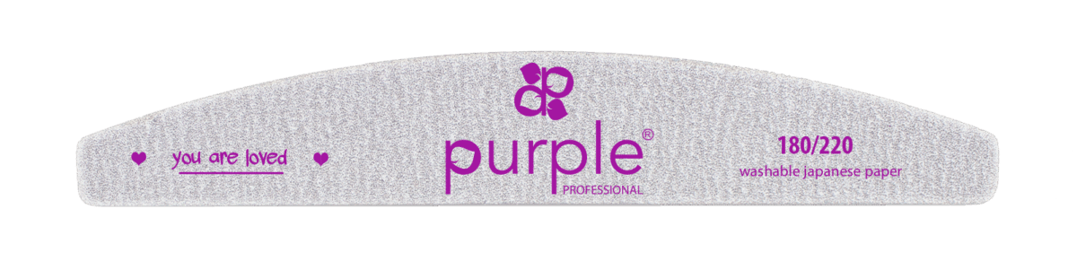 Purple Professional Nail File Moon 180/220 Japanese Paper (P3008)