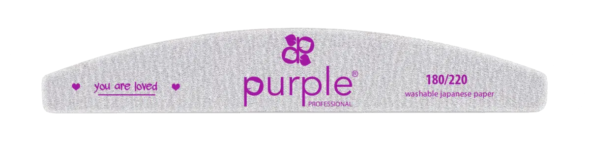Purple Professional Nail File Moon 180/220 Japanese Paper (P3008) Purple Professional Nail File Moon 180/220 Japanese Paper (P3008)
