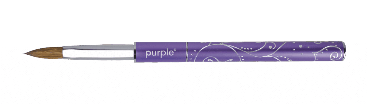 Purple Professional Oval Acrylic Brush 100% Kolinsky #8 ( metalen handle) (P1532)