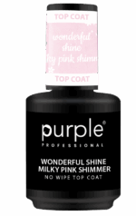 Purple Professional Wonderful Shine Milky Pink Shimmer No Wipe Top Coat 15ml (P461)