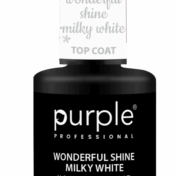 Purple Professional Wonderful Shine Milky White No Wipe Top Coat 15ml (P464)
