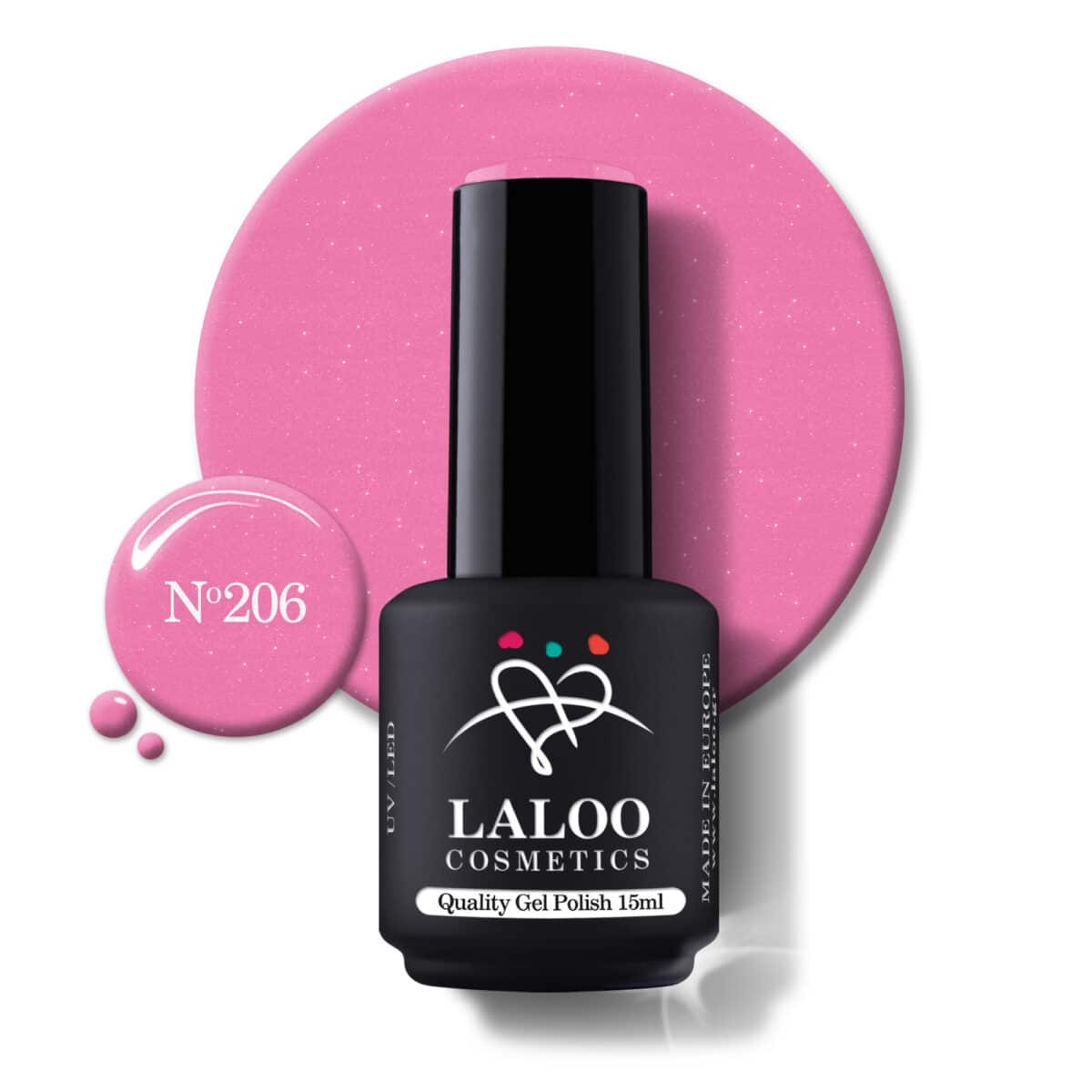 Laloo Gelpolish Dark Shimmering Rose no.206 - 15ml