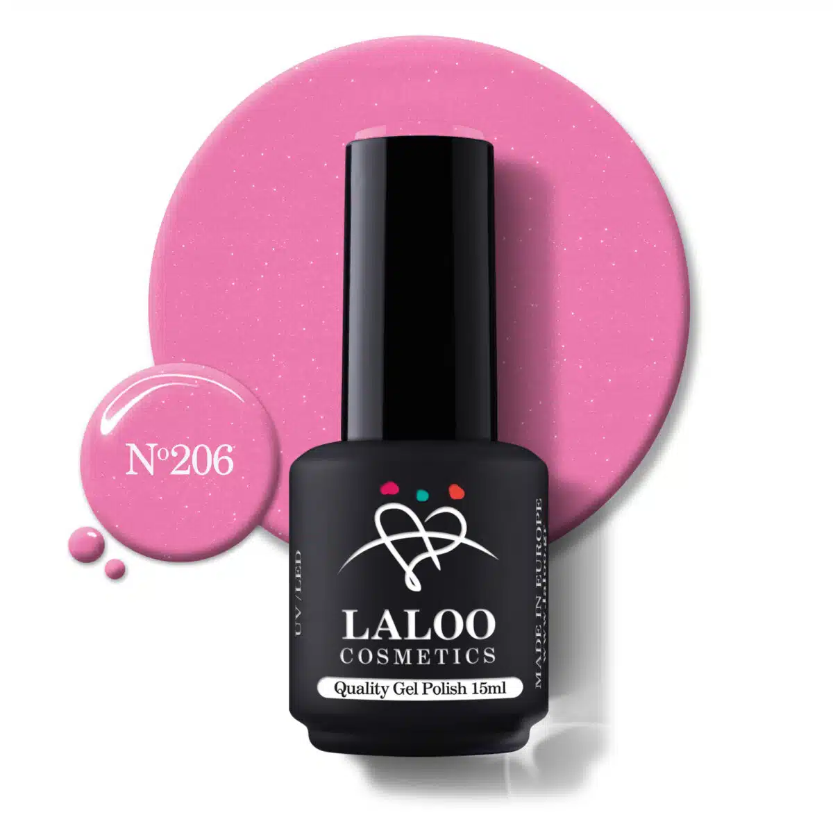 Laloo Gelpolish Dark Shimmering Rose no.206 - 15ml