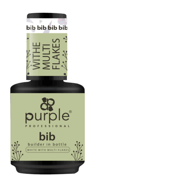 Purple Professional BIB Builder In Bottle - White Multi Flakes 15ml