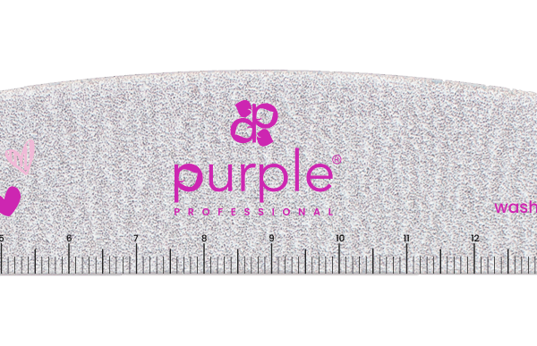 Purple Professional Nail File Moon with Ruler100/180 Japanese Paper (P3064)