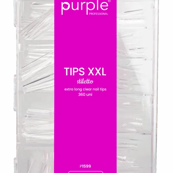 Purple Professional XXL Extra Long Stiletto Tips - Clear 360st.