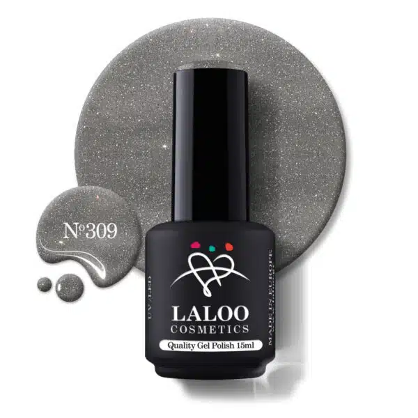 Laloo Gelpolish Iron Grey Glitter no.309 - 15ml